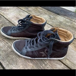 Frye Dylan Sneakers Calf-Hair high-top black